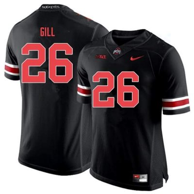 NCAA Ohio State Buckeyes Men's #26 Jaelen Gill Black Out Nike Football College Jersey BXA2445RI